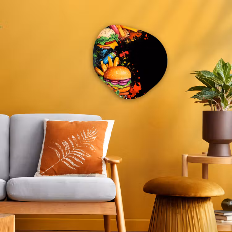 Organisch schilderij - Forex - Fastfood - Graffiti - Hamburger - Eten - Modern — 3