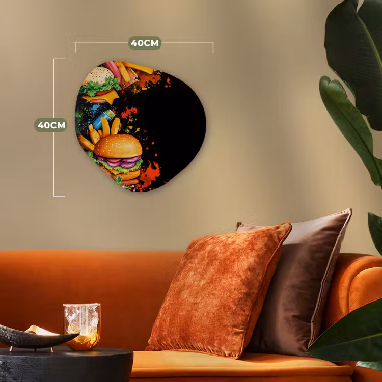 Organisch schilderij - Forex - Fastfood - Graffiti - Hamburger - Eten - Modern — 4