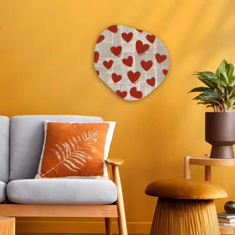 Organisch schilderij - Forex - Hartjes - Krant - Loveyou — 3