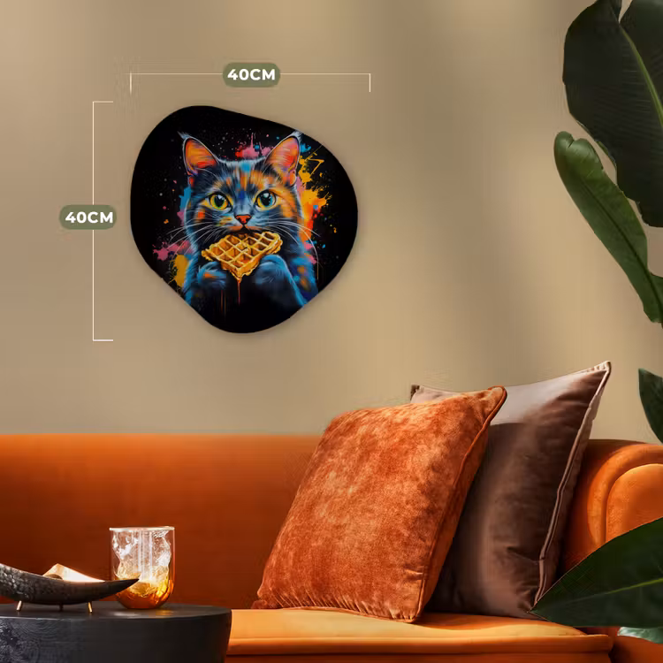 Organisch schilderij - Forex - Kat - Graffiti - Kleurrijk - Wafel - Eten — 4