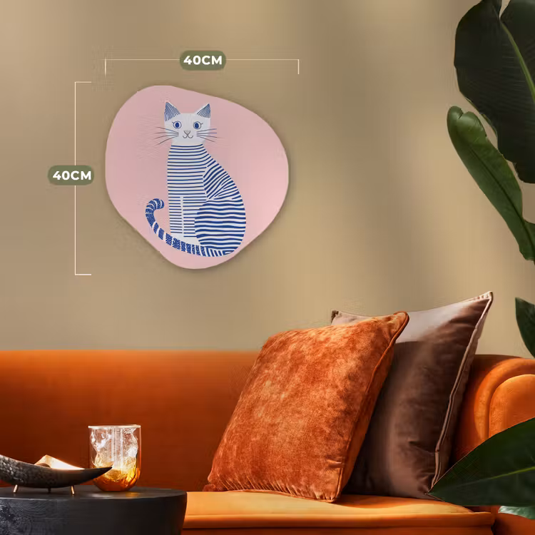 Organisch schilderij - Forex - Kat - Illustratie - Minimalistisch - Roze — 4