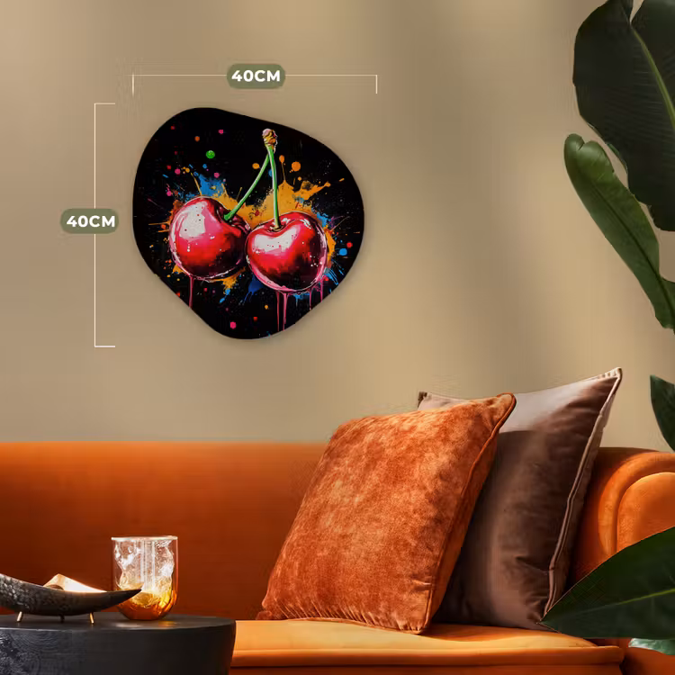 Organisch schilderij - Forex - Kersen - Fruit - Graffiti - Verf - Abstract - Modern - Kleurrijk — 4