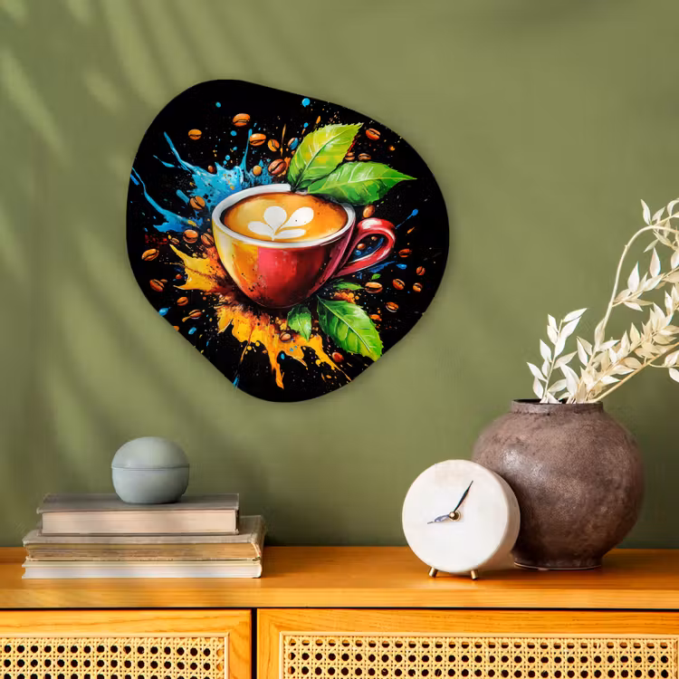 Organisch schilderij - Forex - Koffie - Graffiti - Drinken - Abstract — 2