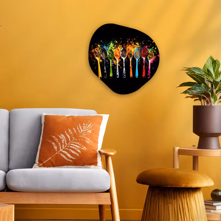 Organisch schilderij - Forex - Lepels - Kruiden - Modern - Graffiti - Verf - Kleurrijk — 3