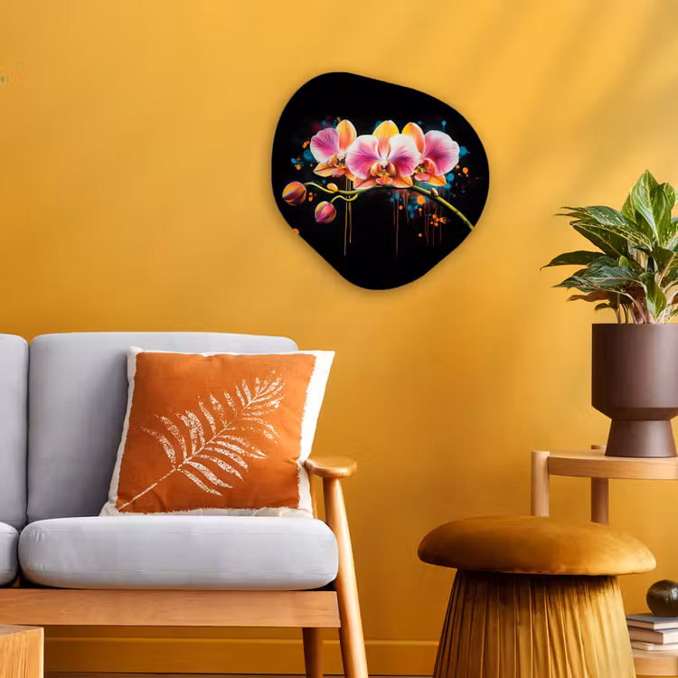 Organisch schilderij - Forex - Orchidee - Graffiti - Kleurrijk - Bloemen - Abstract — 3