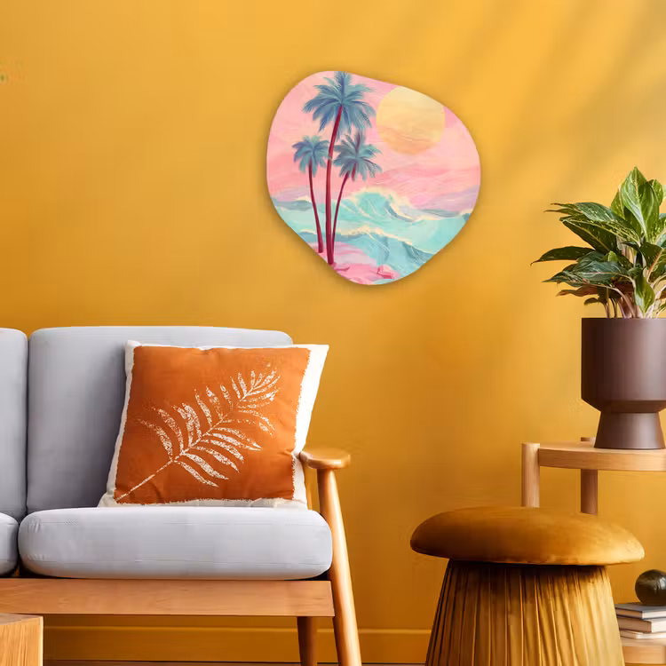 Organisch schilderij - Forex - Palmbomen - Golven - Zee — 3