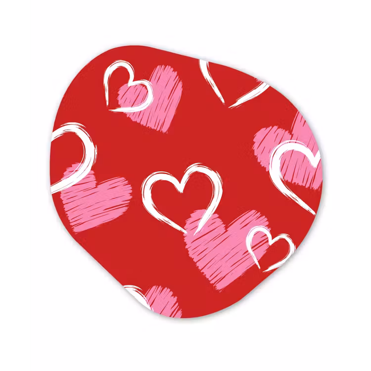 Organisch schilderij - Forex - Patroon - Hartjes - Roze - Valentijn — 1