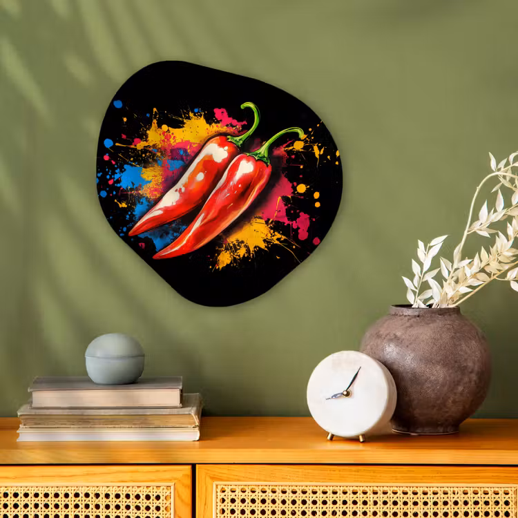 Organisch schilderij - Forex - Peper - Graffiti - Verf - Abstract - Modern - Kleurrijk — 2