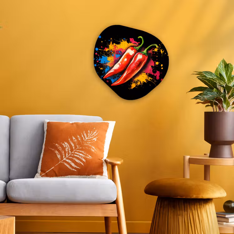 Organisch schilderij - Forex - Peper - Graffiti - Verf - Abstract - Modern - Kleurrijk — 3