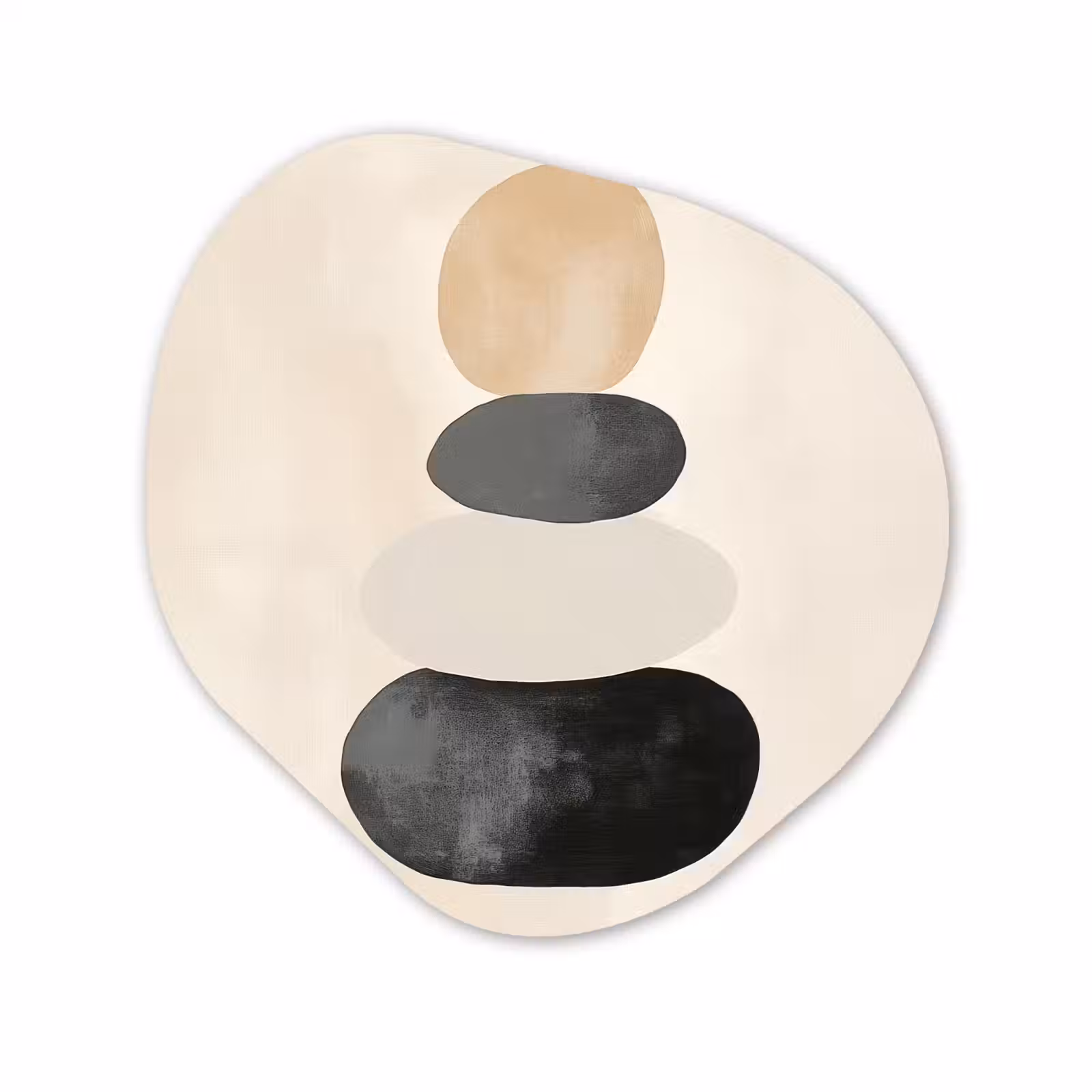 Organisch schilderij - Forex - Japandi - Wabi sabi - Beige — 1