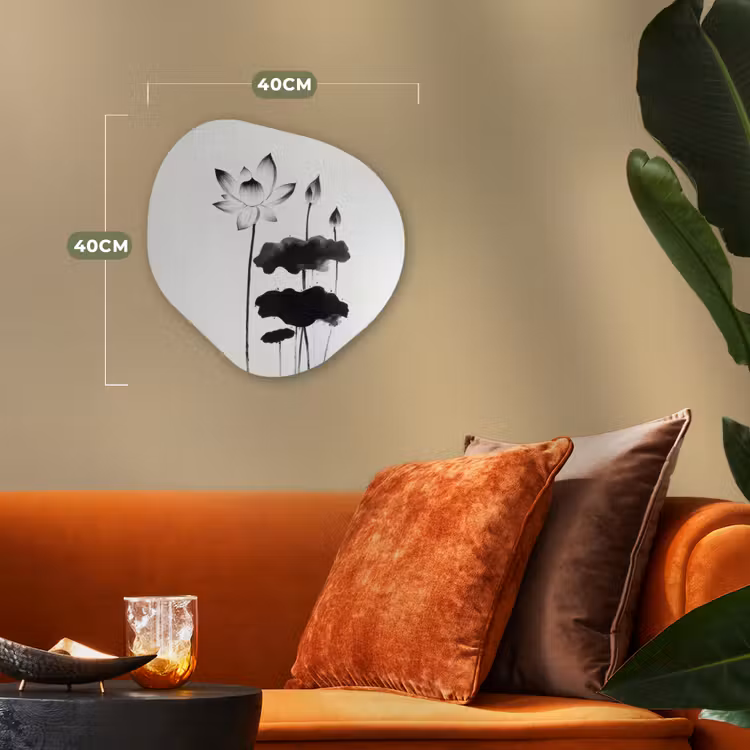 Organisch schilderij - Forex - Bladeren - Zwart - Lotusbloem - Minimalitisch — 4