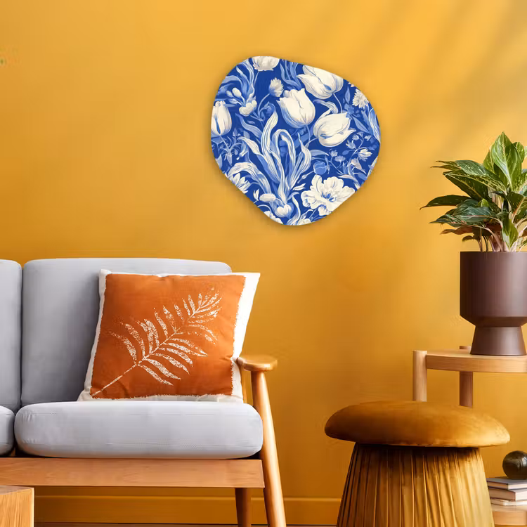 Organisch schilderij - Forex - Bloemen - Delfts Blauw - Patroon - Tulp — 3