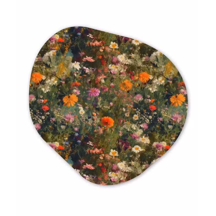 Organisch schilderij - Forex - Bloemenveld - Kleuren - Verf — 1