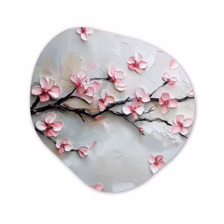 Organisch schilderij - Forex - Bloesem - Kunstzinnig - Roze - Sakura — 1
