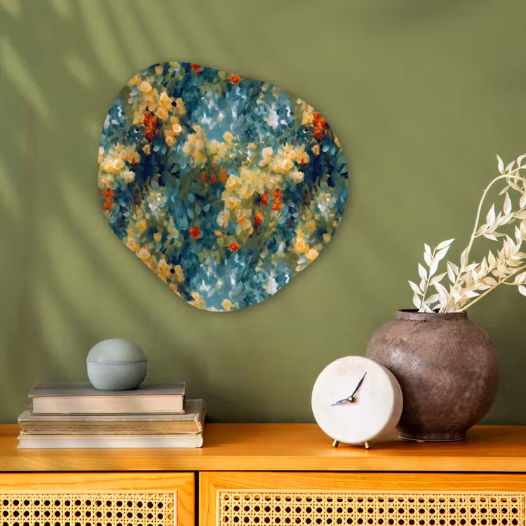 Organisch schilderij - Forex - Geel - Bloemen - Groen - Bladeren — 2