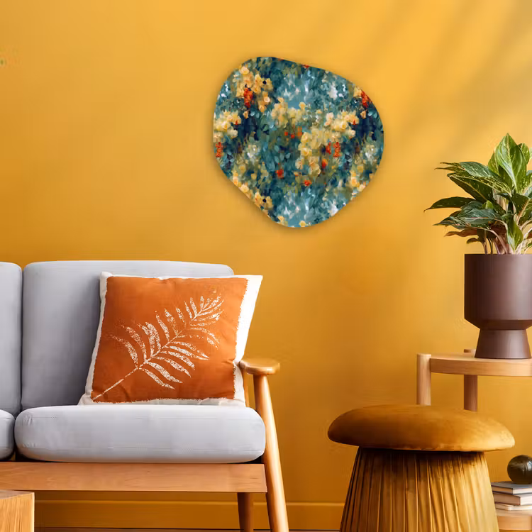 Organisch schilderij - Forex - Geel - Bloemen - Groen - Bladeren — 3