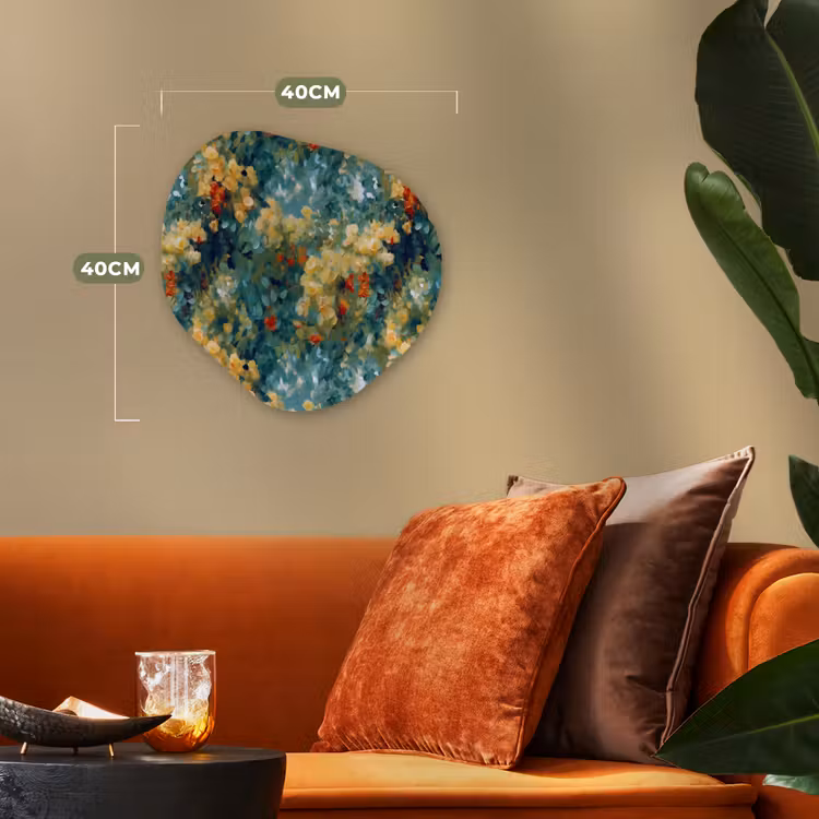 Organisch schilderij - Forex - Geel - Bloemen - Groen - Bladeren — 4