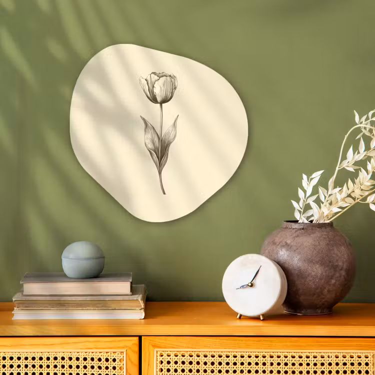 Organisch schilderij - Forex - Illustratie - Tulp - Zwart — 2