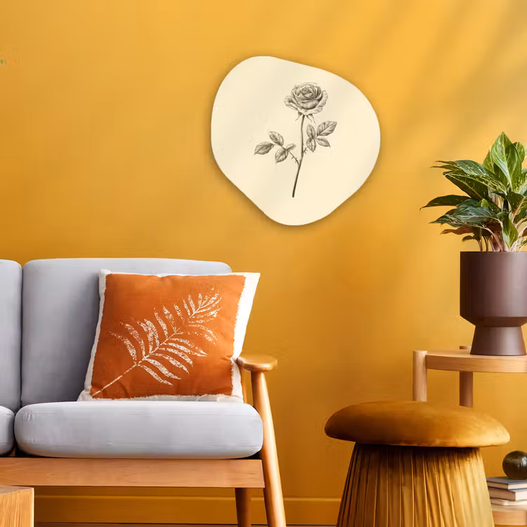 Organisch schilderij - Forex - Illustratie - Zwart - Roos — 3
