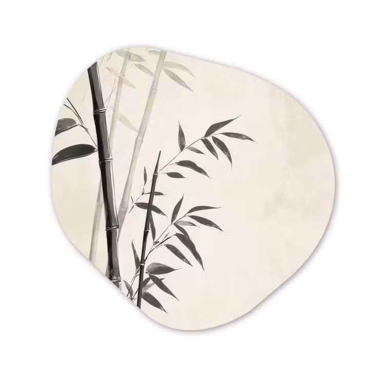 Organisch schilderij - Forex - Japandi - Bamboe - Beige — 1