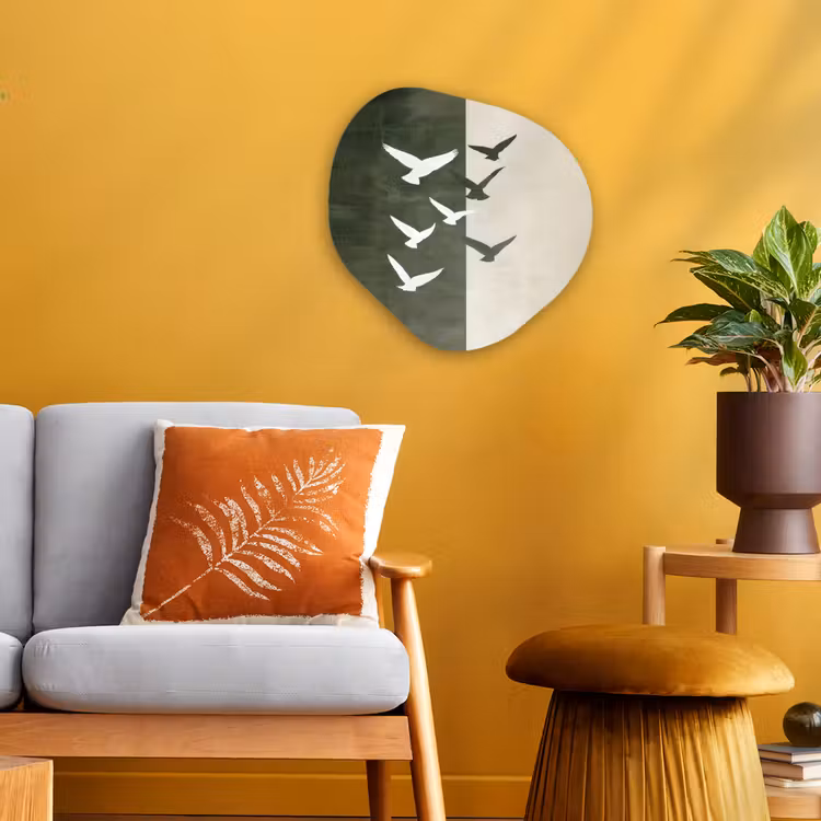 Organisch schilderij - Forex - Japandi - Vogel - Groen — 3