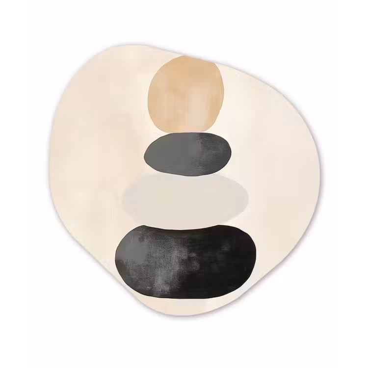 Organisch schilderij - Forex - Japandi - Wabi sabi - Beige — 1