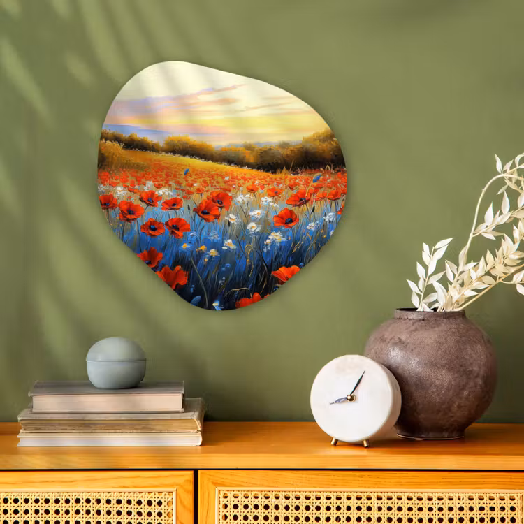 Organisch schilderij - Forex - Klaproos - Bloemenveld - Kleurrijk — 2
