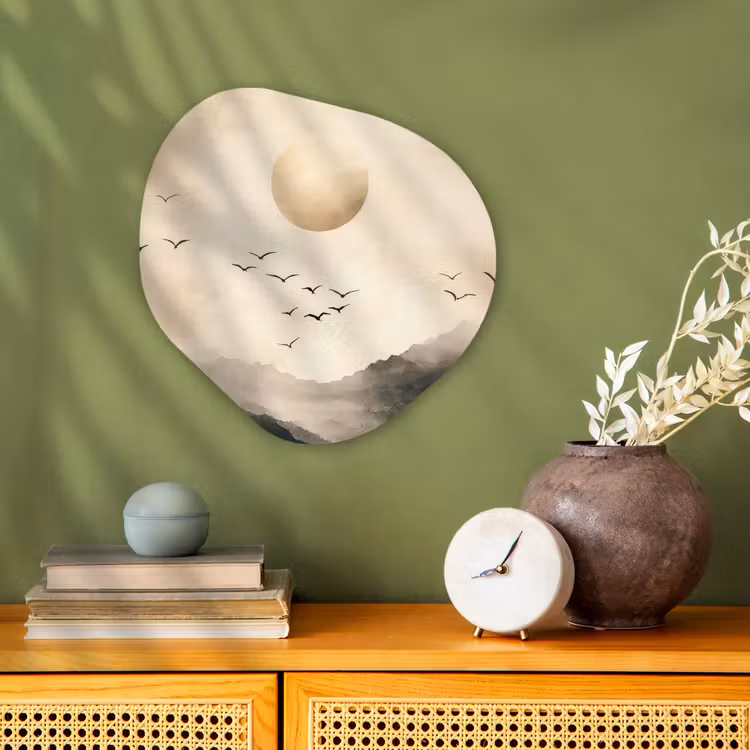Organisch schilderij - Forex - Landschap - Japandi - vogel — 2