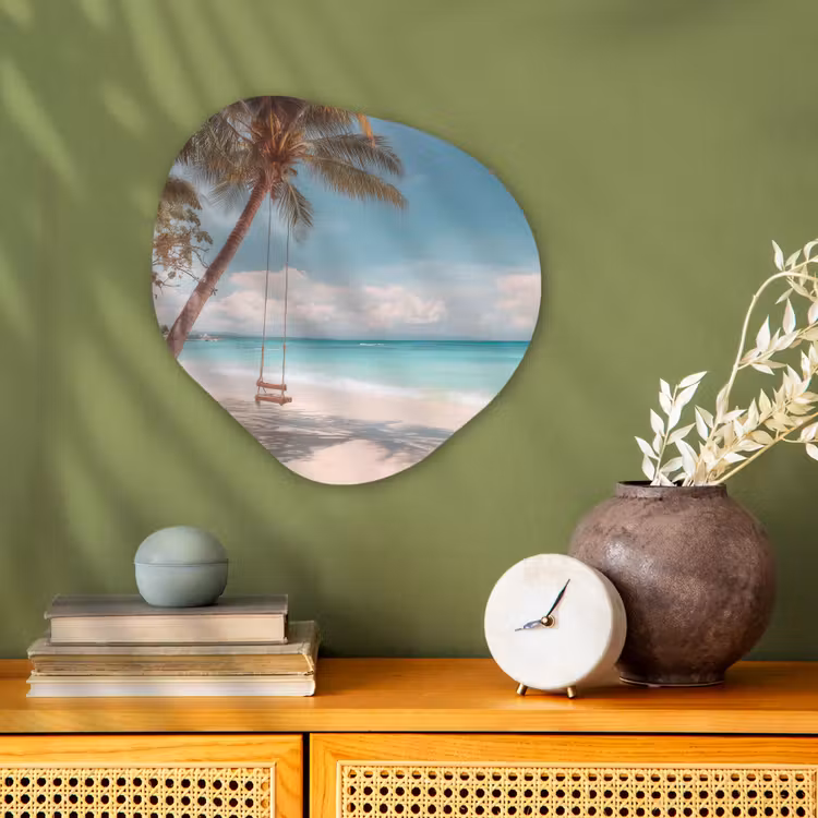 Organisch schilderij - Forex - Palmboom - Schommel - Strand - Lucht — 2