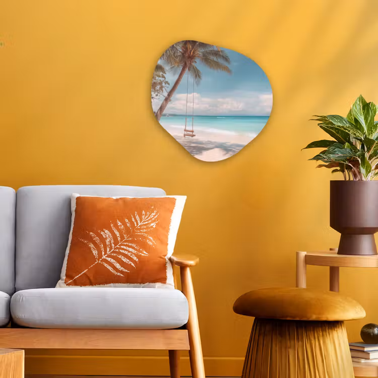 Organisch schilderij - Forex - Palmboom - Schommel - Strand - Lucht — 3