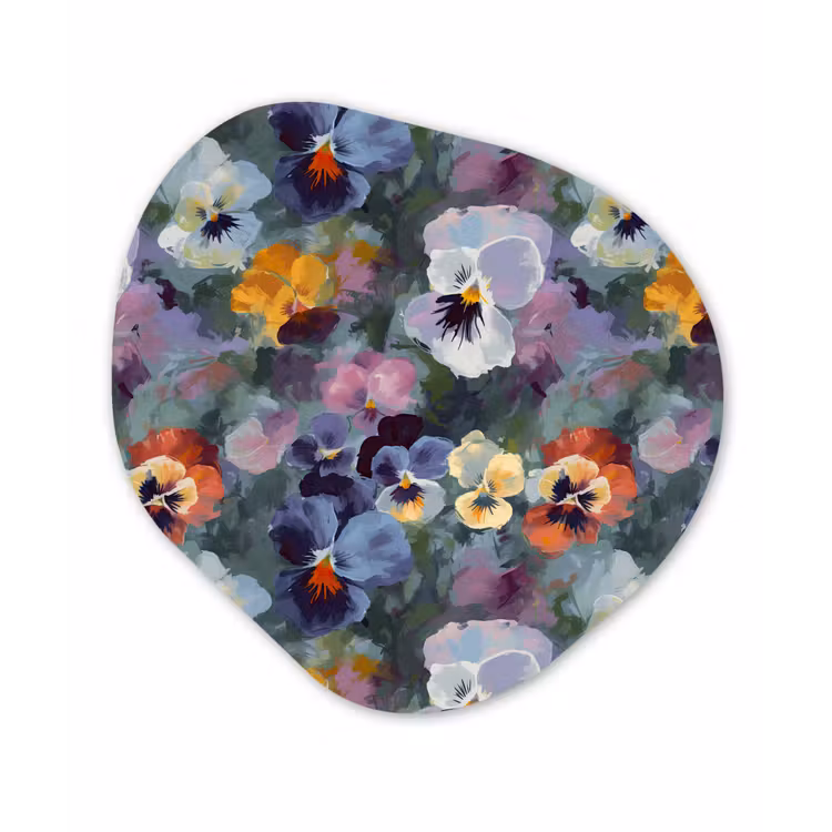 Organisch schilderij - Forex - Pastel - Viooltjes - Groen - Patroon — 1