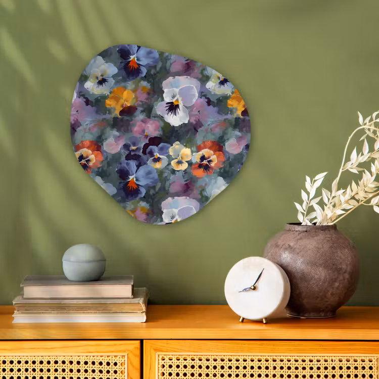 Organisch schilderij - Forex - Pastel - Viooltjes - Groen - Patroon — 2