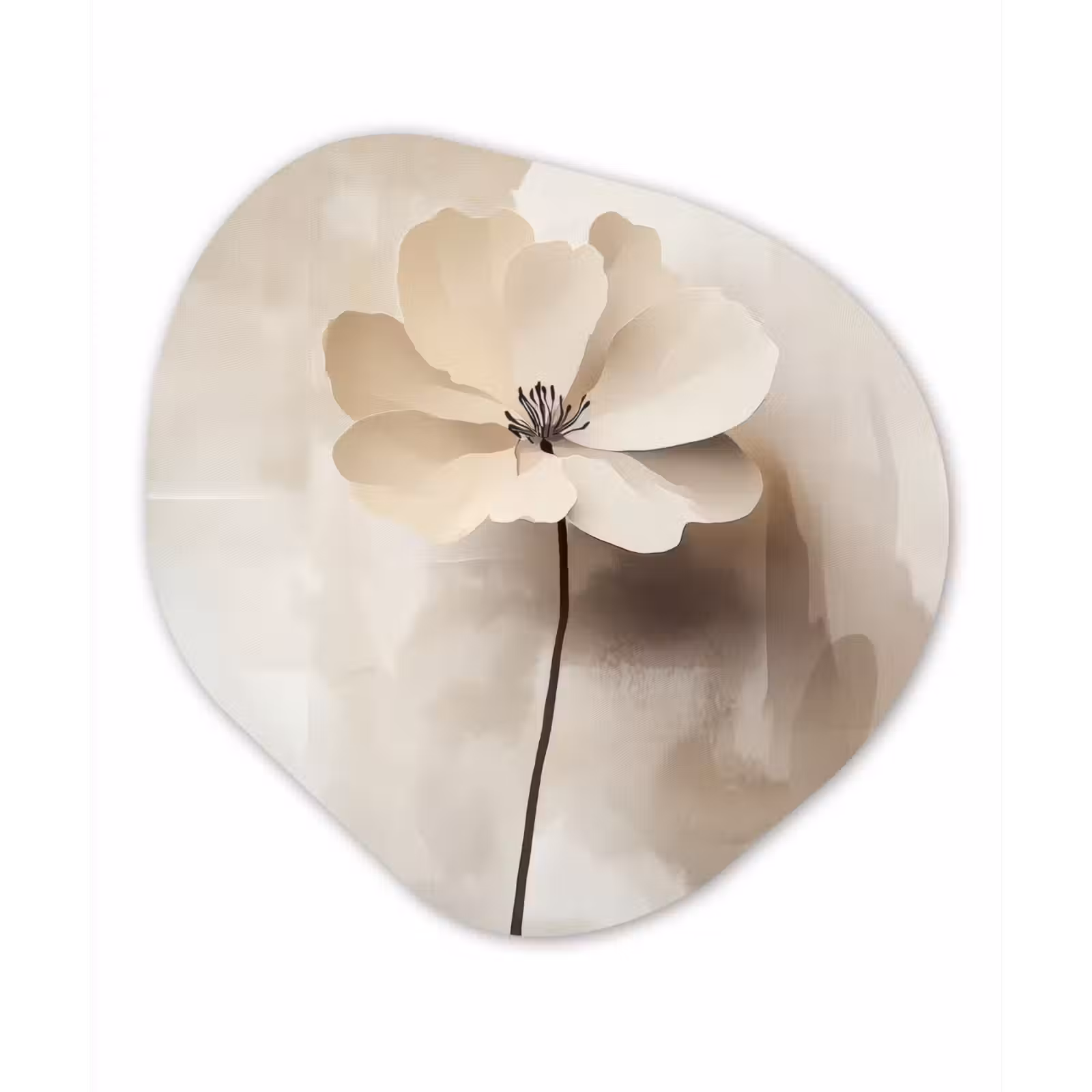 Organisch schilderij - Forex - Bloem - Beige - Verf - Schaduw — 1