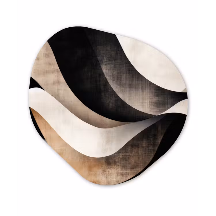 Organisch schilderij - Forex - Abstract - Golven - Zwart - Verweerd — 1