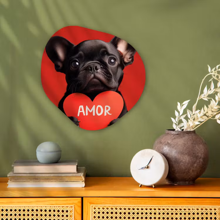 Organisch schilderij - Forex - Amor - Hond  - Hartje - Rood — 2