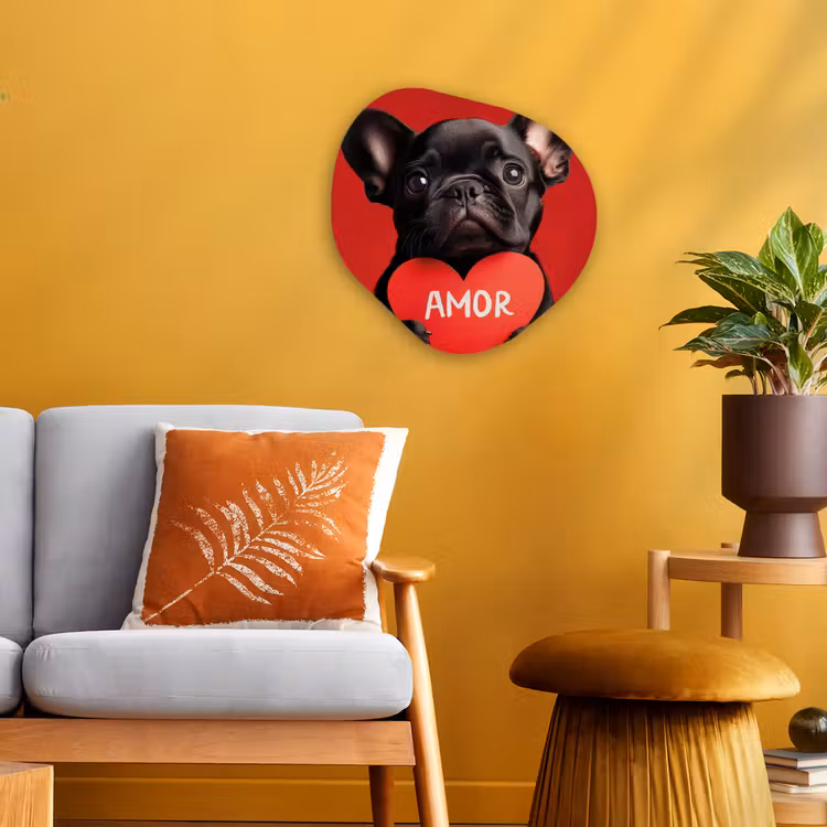 Organisch schilderij - Forex - Amor - Hond  - Hartje - Rood — 3