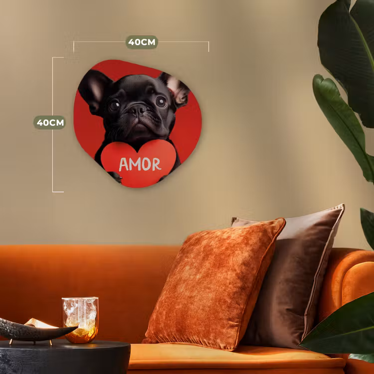 Organisch schilderij - Forex - Amor - Hond  - Hartje - Rood — 4