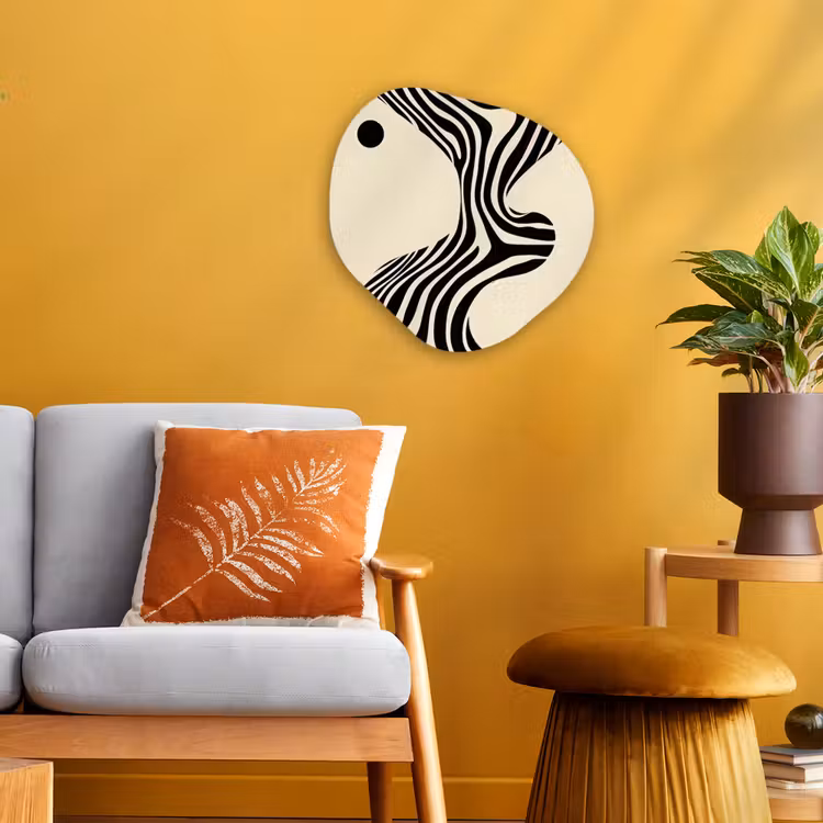 Organisch schilderij - Forex - Beige - Lijnen - Golvend - Abstract — 3