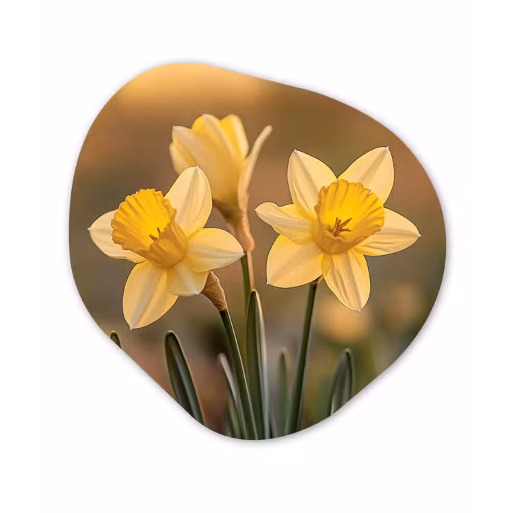 Organisch schilderij - Forex - Bloemen - Geel - Wazig — 1