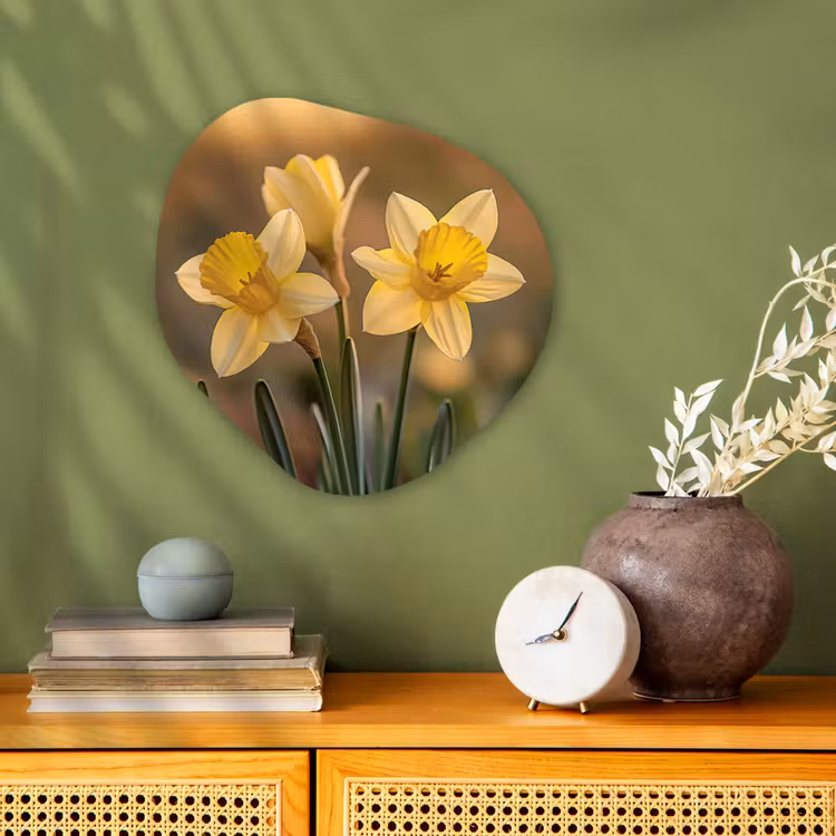Organisch schilderij - Forex - Bloemen - Geel - Wazig — 2
