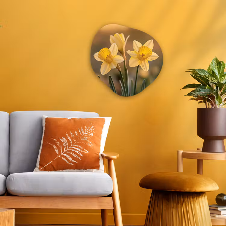 Organisch schilderij - Forex - Bloemen - Geel - Wazig — 3