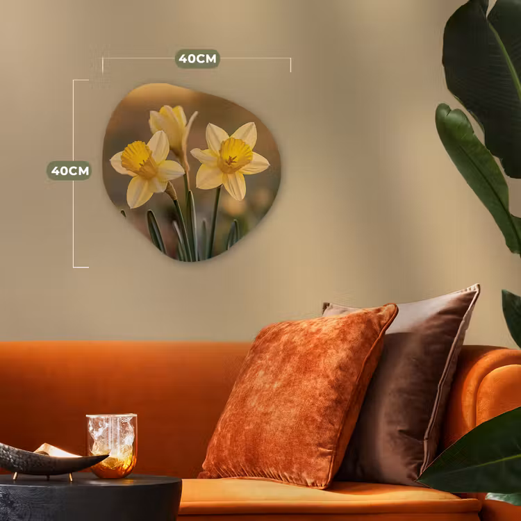 Organisch schilderij - Forex - Bloemen - Geel - Wazig — 4