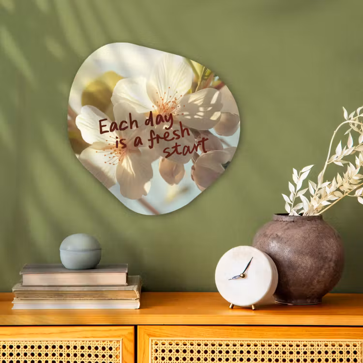Organisch schilderij - Forex - Bloesems - Zonlicht - Quote - Wit — 2
