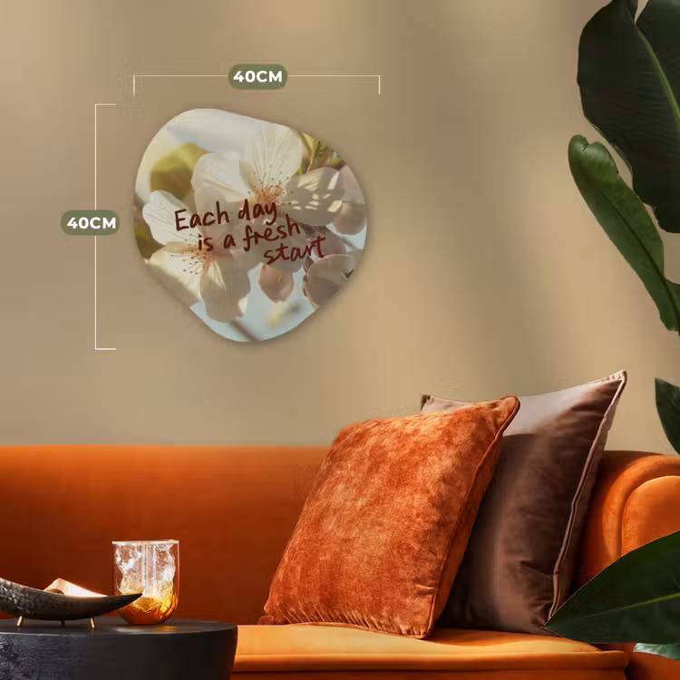 Organisch schilderij - Forex - Bloesems - Zonlicht - Quote - Wit — 4