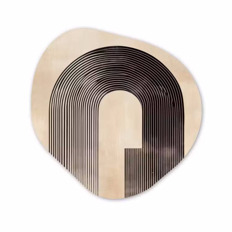 Organisch schilderij - Forex - Boog - Strepen - Minimalistisch - Zwart — 1