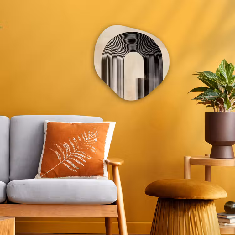 Organisch schilderij - Forex - Boog - Strepen - Minimalistisch - Zwart — 3