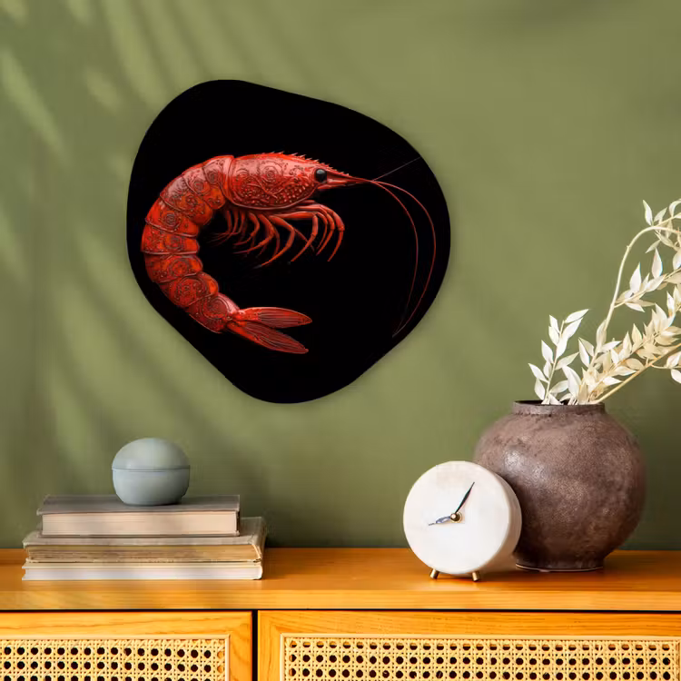 Organisch schilderij - Forex - Garnaal - Rood - Dieren — 2