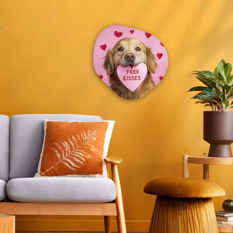 Organisch schilderij - Forex - Hond - Kiss- Valentijn - Hartjes — 3