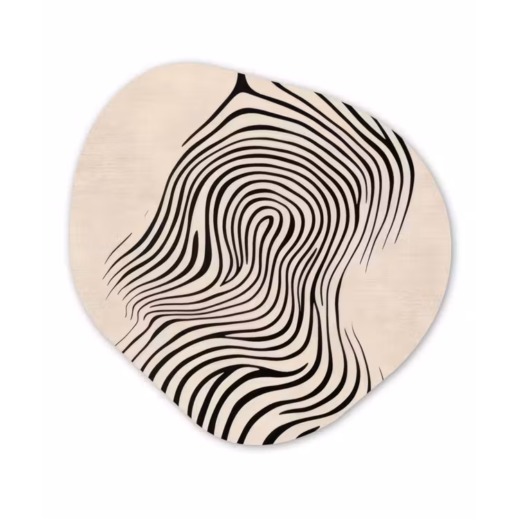 Organisch schilderij - Forex - Lijnen - Abstract - Golvend - Zwart — 1