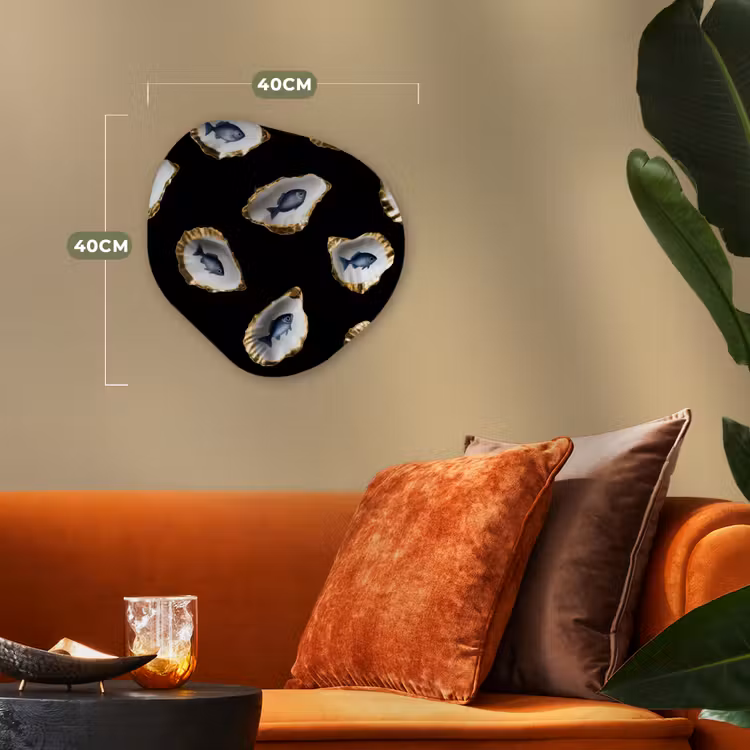 Organisch schilderij - Forex - Oesters - Vissen - Blauw - Goud — 4
